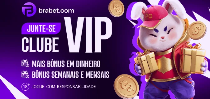 Banner do Clube VIP da Brabet com bônus semanais e mensais