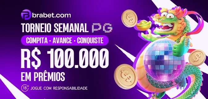 Banner da Brabet do torneio semanal de slots da PG com R$ 100.000 em prêmios